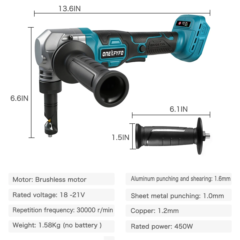 450W 브러시리스 임팩트 가위 기계 30000RPM 휴대용 전기 가위 마키타 18V 배터리 핀용 금속 절단 도구