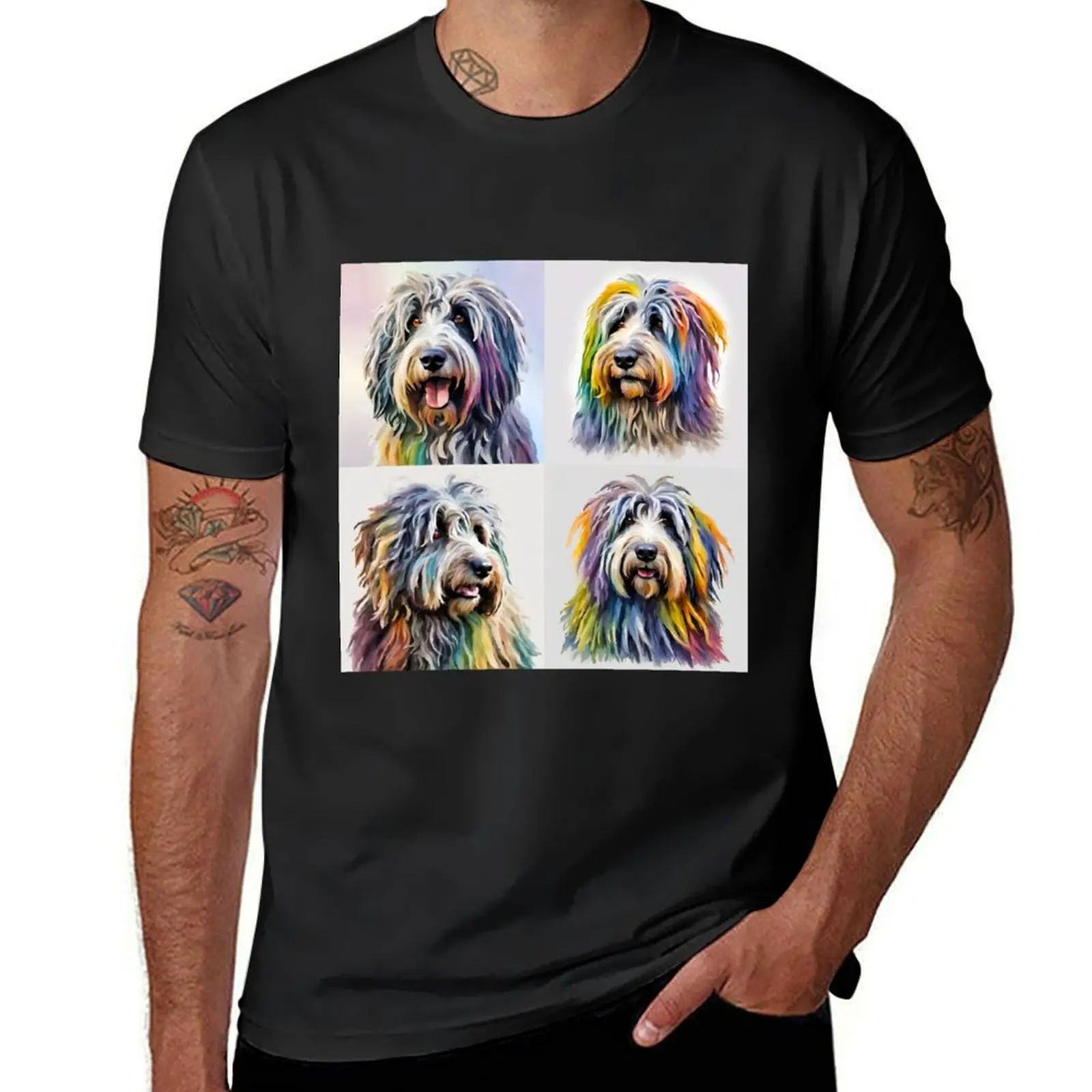 

Bergamasco Sheepdog Quartet T-Shirt tops quick drying mens t shirt graphic