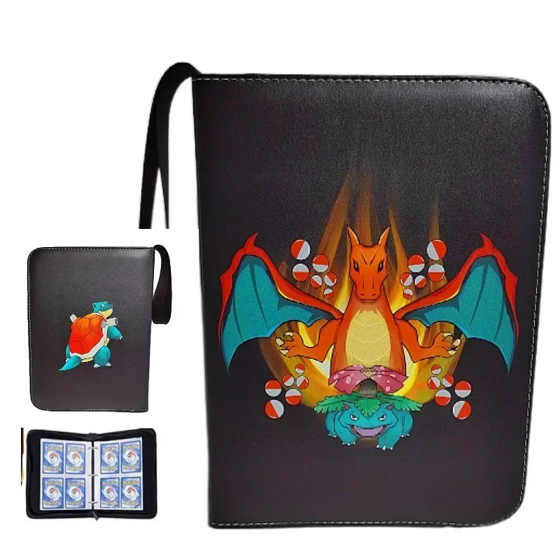 400PCS Trading Card Album Binder Photocard PU Zipper Carte Holder Toys Collection Folder Letters Pokemones Cards' Hobby trading card album