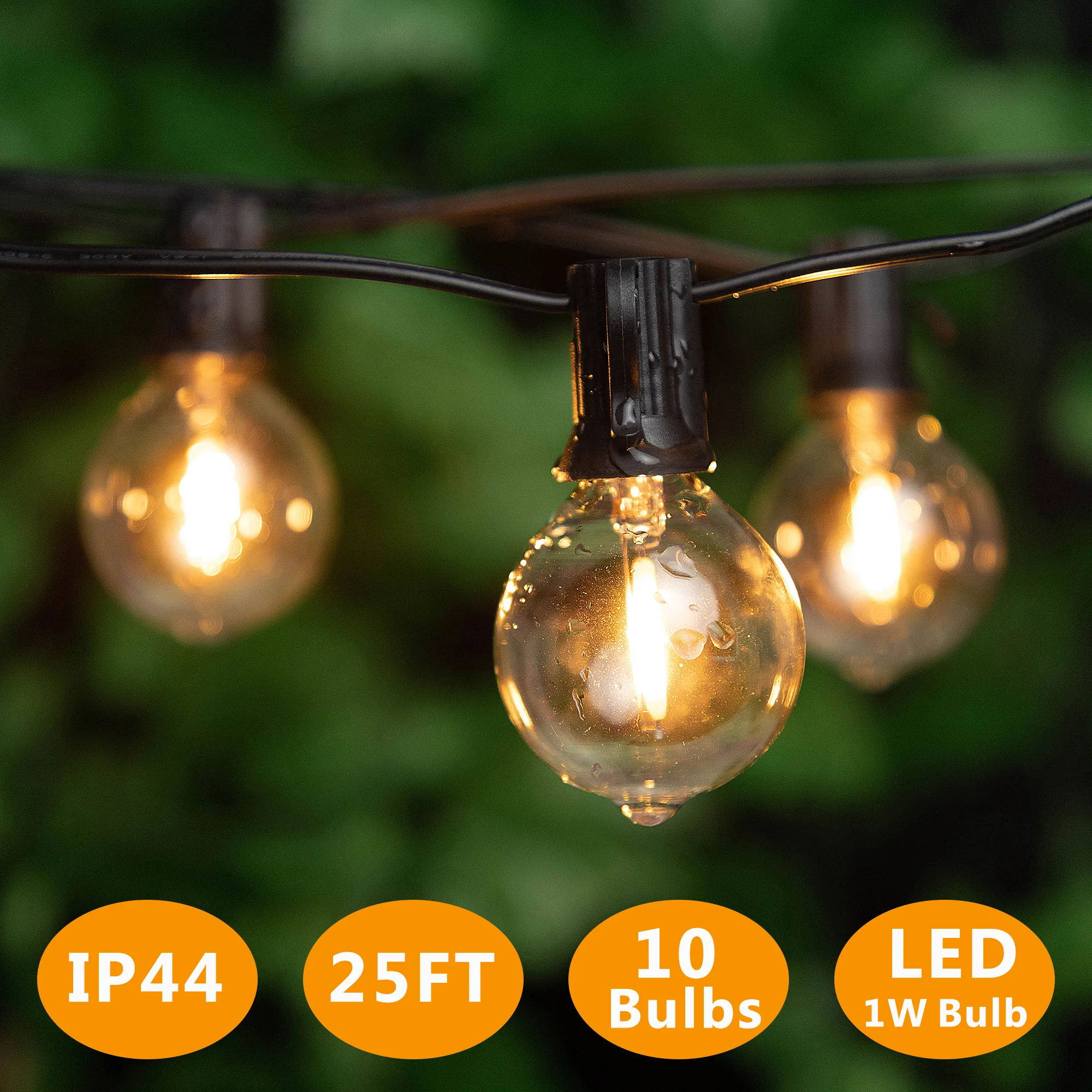 7.6M Connectable LED String Light G40 Fairy lights 10 Sockets E12 Globe Bulb Patio Outdoor Garland Light Christmas Home Decor lokatse home 3 pieces outdoor patio chaise lounges chairs set adjustable with folding table dark blue cushions