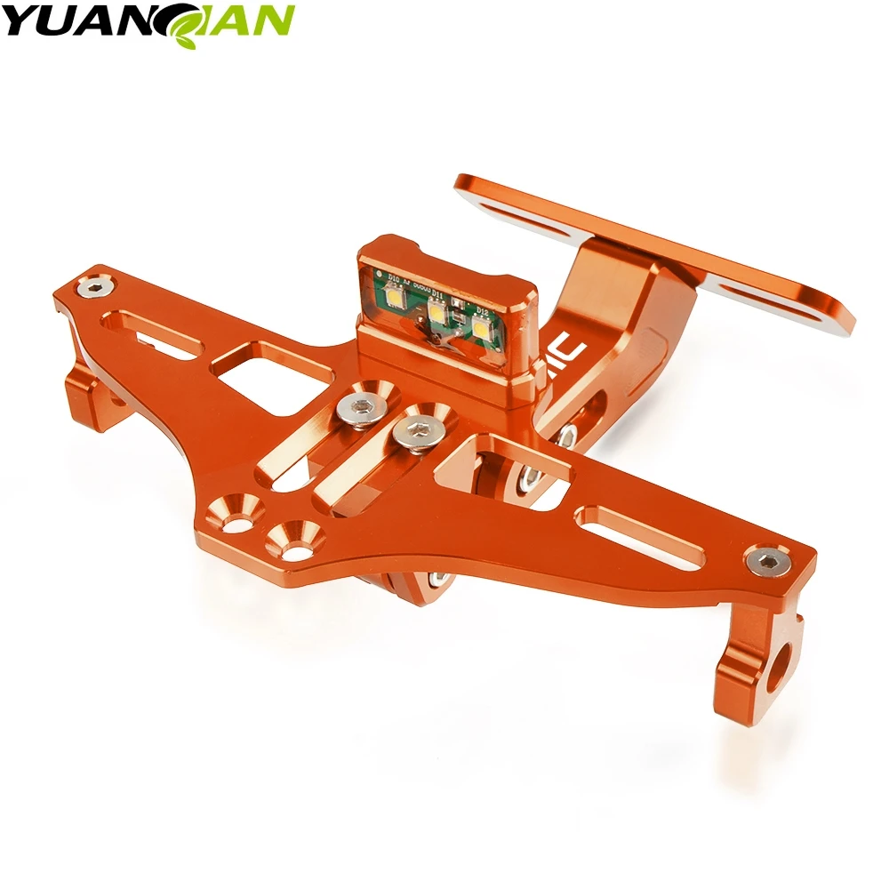 

For 690 SMC 690SMC SMC-R 690SMC-R 2009-2016 Motorcycle Adjustable Angle License Number Plate Frame Holder Bracket LED Light
