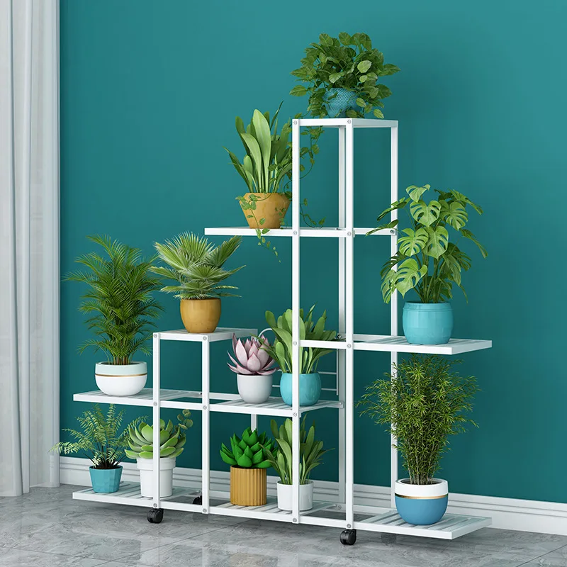 Plant Stand Multiple Plant Shelves Flower Stand For Pots For Living Room Iron Metal Outdoor Garden Display Shelf Holder Flower Rack