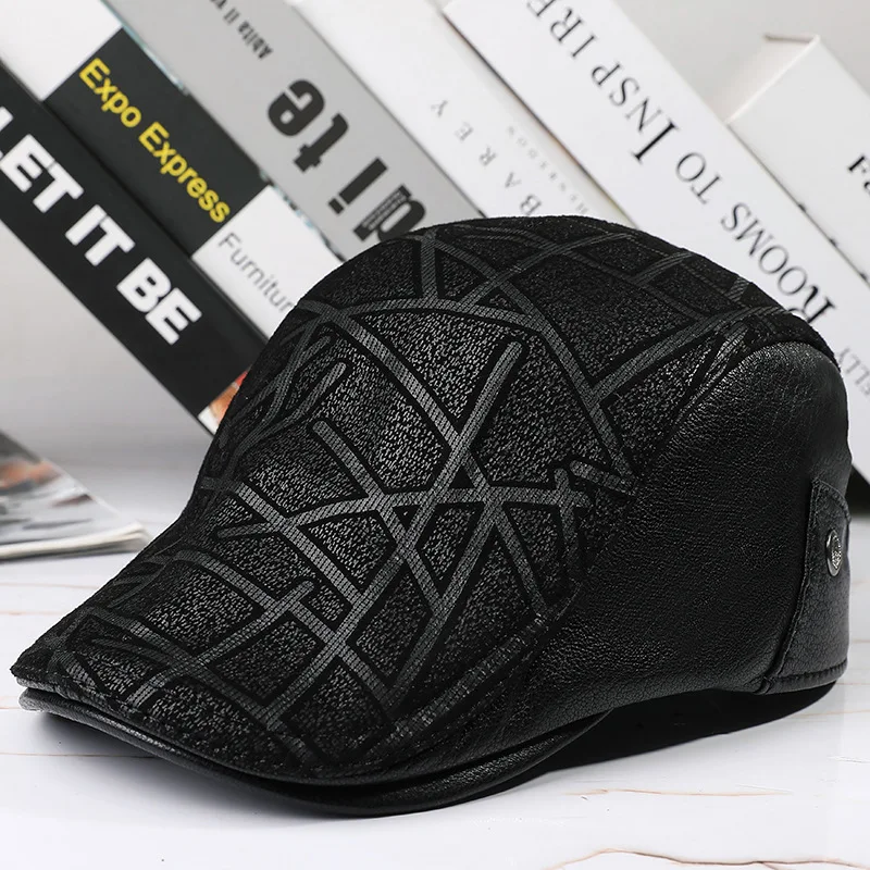 

X7048 Кепка из натуральной кожи для взрослых Кепка берет из натуральной кожи Кепка из овечьей замши с принтом Кепка из натуральной кожи Кепка с плоским верхом Кепка с козырьком для взрослых