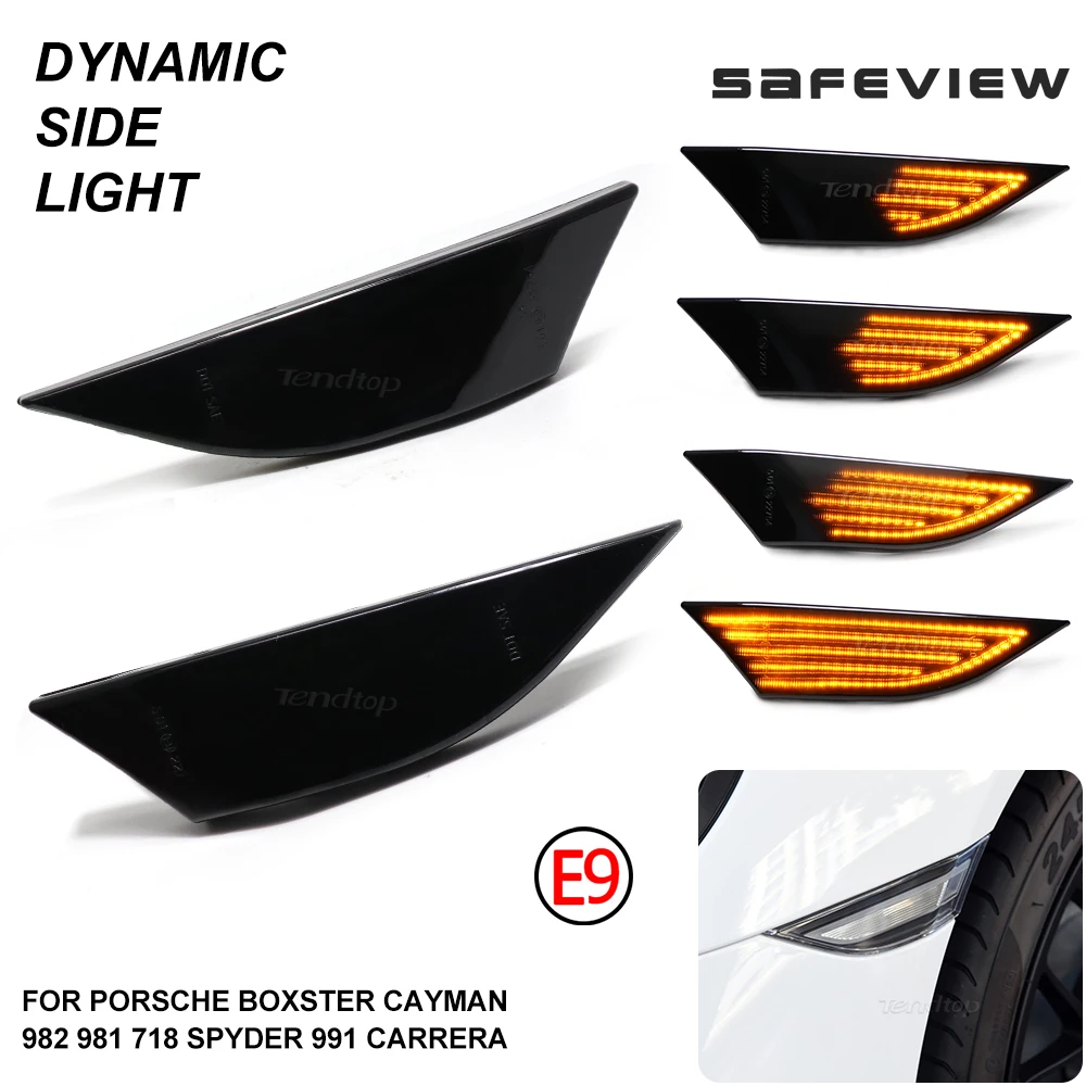 

2 шт., фонарь поворотного сигнала для Porsche Boxster Cayman 982 981 718 Spyder 991 911 Carrera