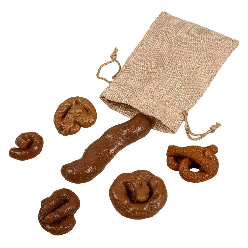 6 PCS Fake Poo Soft Fake Dog Poo Prank Joke Fun Toy Trick Novelty Prank Turd April Fools' Day Halloween fake dog poo toy