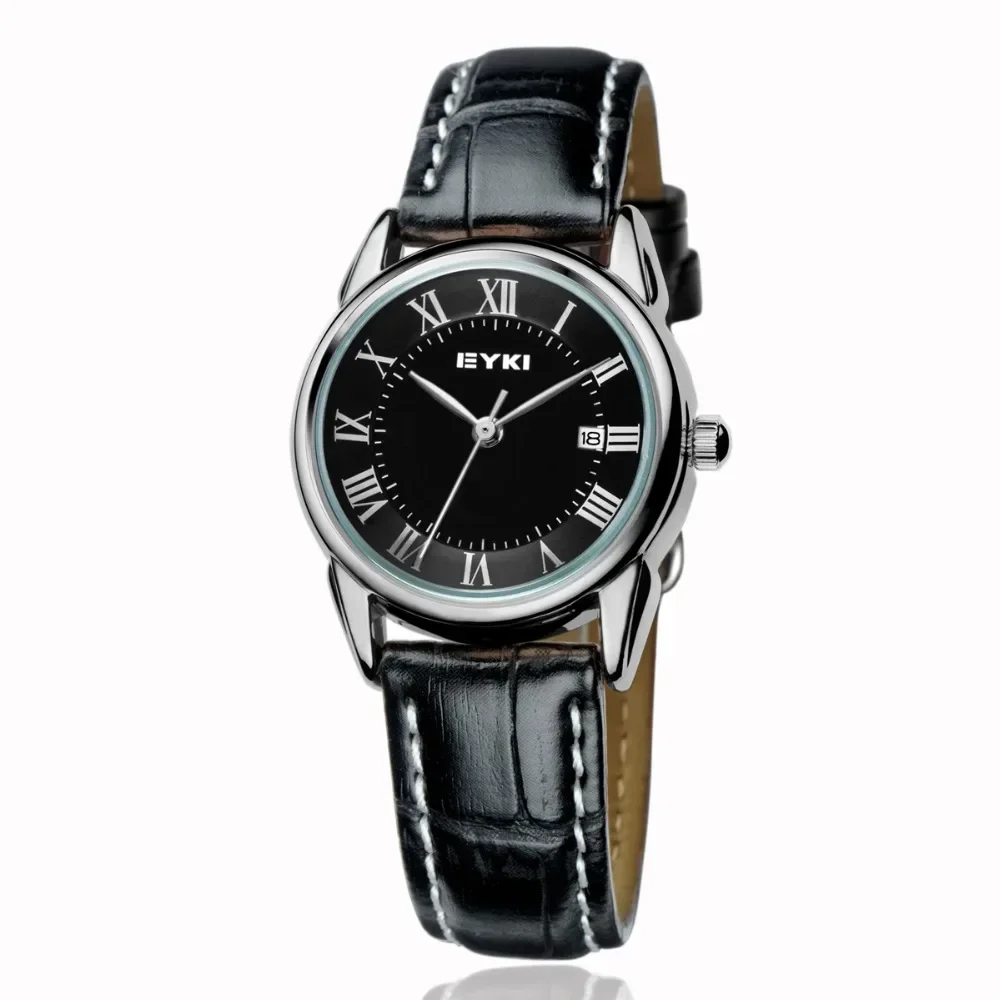 

EYKI Brand Women Calendar Watch Ladies Leather Casual Quartz Watch Waterproof Wristwatch Clock Simple Relogio Feminino