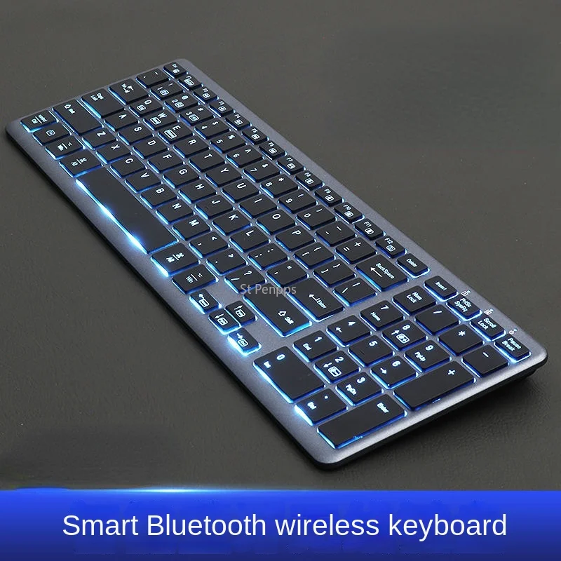 Metal aydınlık Bluetooth kablosuz klavye MAC Apple dizüstü Tablet