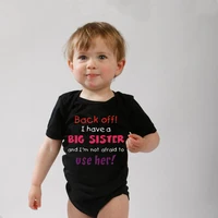 I Have A Big Sister Funny Letter Printed Newborn Baby Bodysuit Short Sleeves Body Baby Boy Onesie Cute Baby Girl Romper Clothes 2