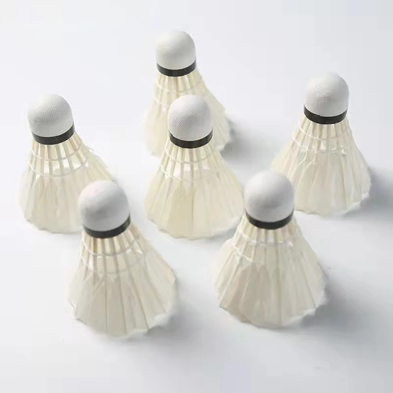 12PCS/Pack Plastic Shuttle Cork Badminton Shuttlecock Badminton Birdies Bedminton Goose Feather Ball Train Accessories