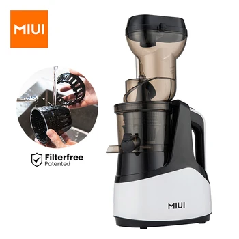 MIUI 슬로우 쥬서 7 단계 스파이럴 콜드 프레스 추출기 특허받은 무 필터 기술, 세척이 간편한 대구경 과일 및 채소 주스 기계 PRO 호스트, 멀티 컬러 옵션