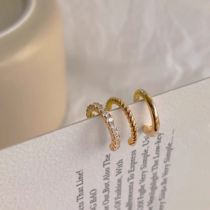 3 Pcs Ear Cuff Set Ear Clip Earrings Delicate Cuffs Fake Piercing Earrings for Women Trend Jewelry Gift