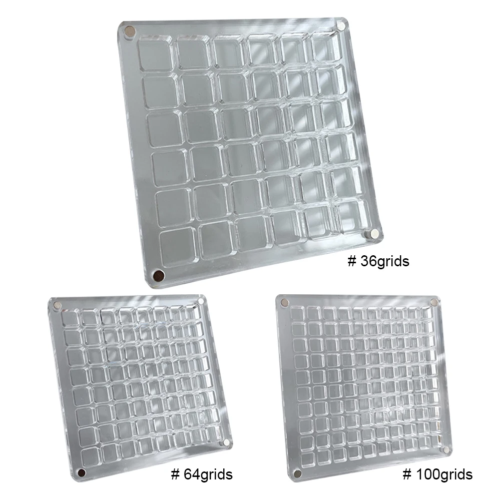 아크릴 마그네틱 조개 보관함, 바위 디스플레이 케이스, 작은 공예 정리함, 구슬 네일 쥬얼리용 컨테이너, 36 그리드, 64/100 그리드