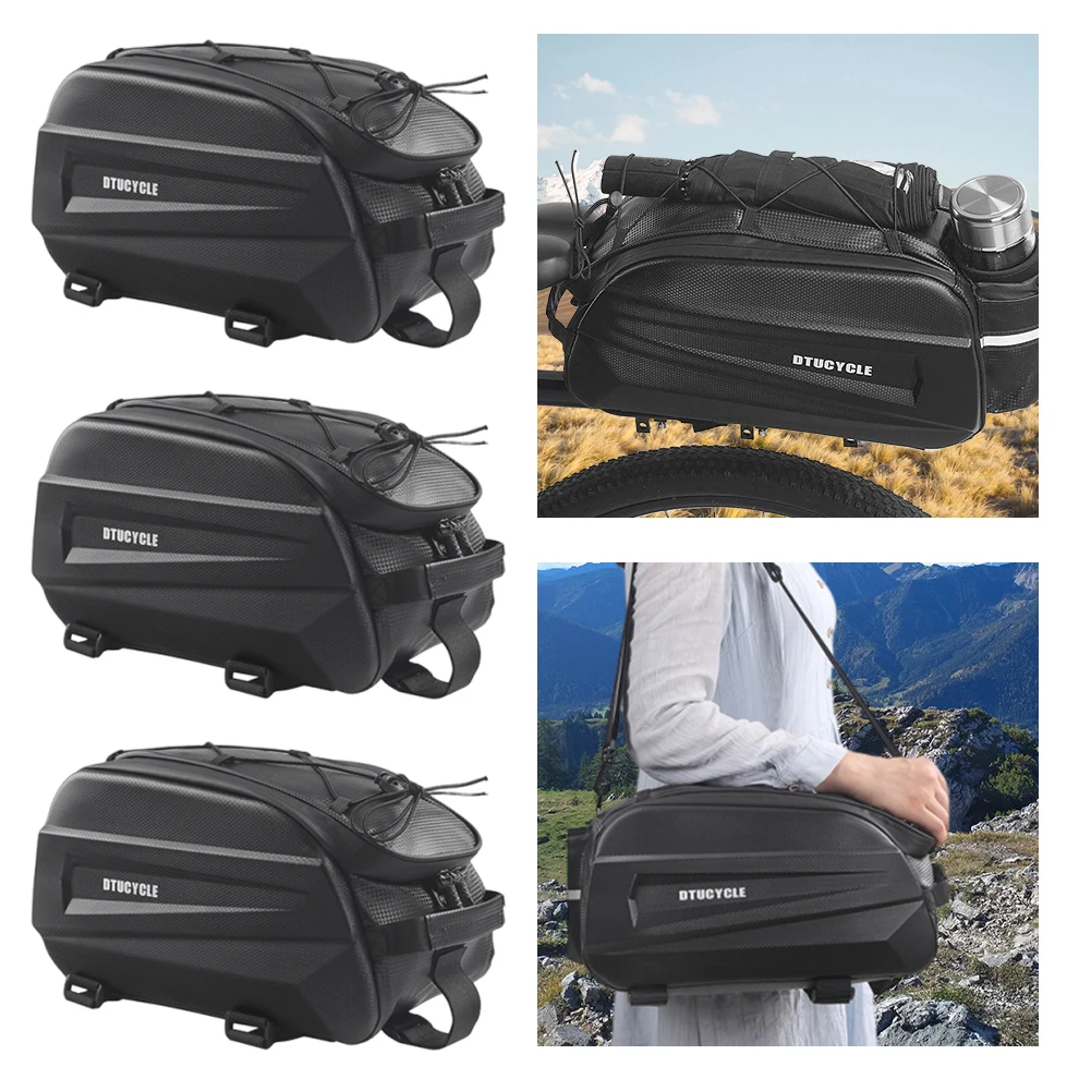 Bike Rear Rack Bag Large Capacity Small Bicycle Rack Bag Waterproof Hard Shell Bike Pannier for Outdoor Camping Hiking Sports