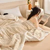 2024New Jacquard AB Edition Tafu Fleece Lamb Fleece Multi functional Blanket Double layer Thickened Office Napping Blanket Cover 5