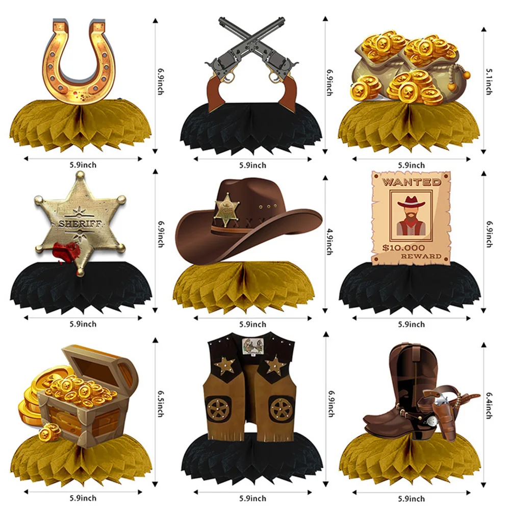 Lot De 24 Décorations Western - 12 Fers à Cheval Et 12 Chapeaux De Cowboy - Pour Anniversaire, Mariage, Fête à Thème - 2