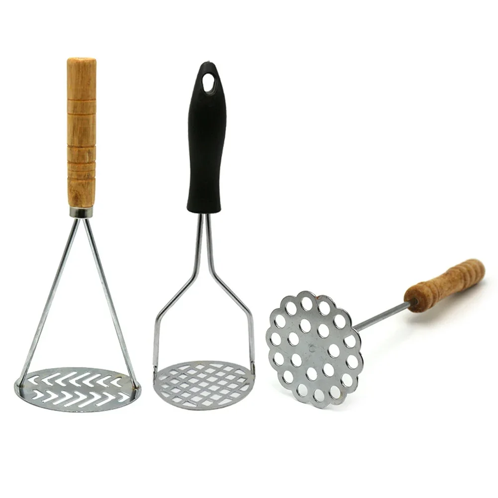 Stainless Steel Potato Masher Broad Mashing Plate Smooth Mashed Potato Fruit Vegetable Tools Press Crusher Cooking potato masher