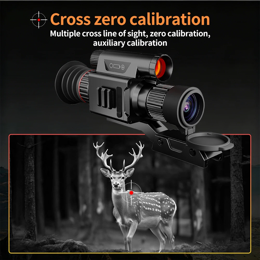 4K Hunting Night Vision Scope with PIP Video Rec Support 4X Digital Night Vision