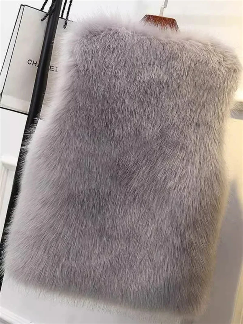 2023 Autumn and Winter New Mink Vest Female Student Korean Edition Fur Coat Female Imitation Fox Shoulder Thick Fur Tank Top WLF