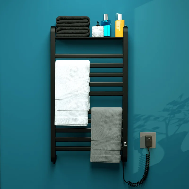 

Factory direct electric towel rack heating space aluminium bathroom intelligent towel rack bathroom household sterilization and