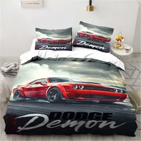 Retro Dodge SRT Hellcat Racing comforter bedding sets queen bedding set duvet cover Children's room bed pillowcase quilt cover 2