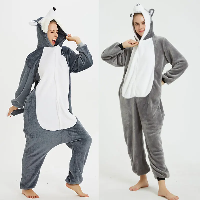 Animal Unicorn Pajamas Adults Winter Sleepwear Kigurumi Wolf Dog Panda Pyjamas Women Onesie Anime Costumes Flannel Jumpsuit kigurumi pajamas onesies cosplay pajamas onesies flannel pajamas onesies