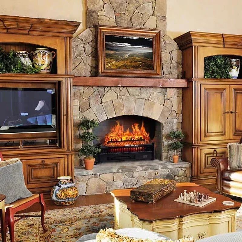 European Home Decorative Cabinet Living Room Fireplace Hotel Villa Energy-saving Heater Simulation Decorative Electric Fireplace