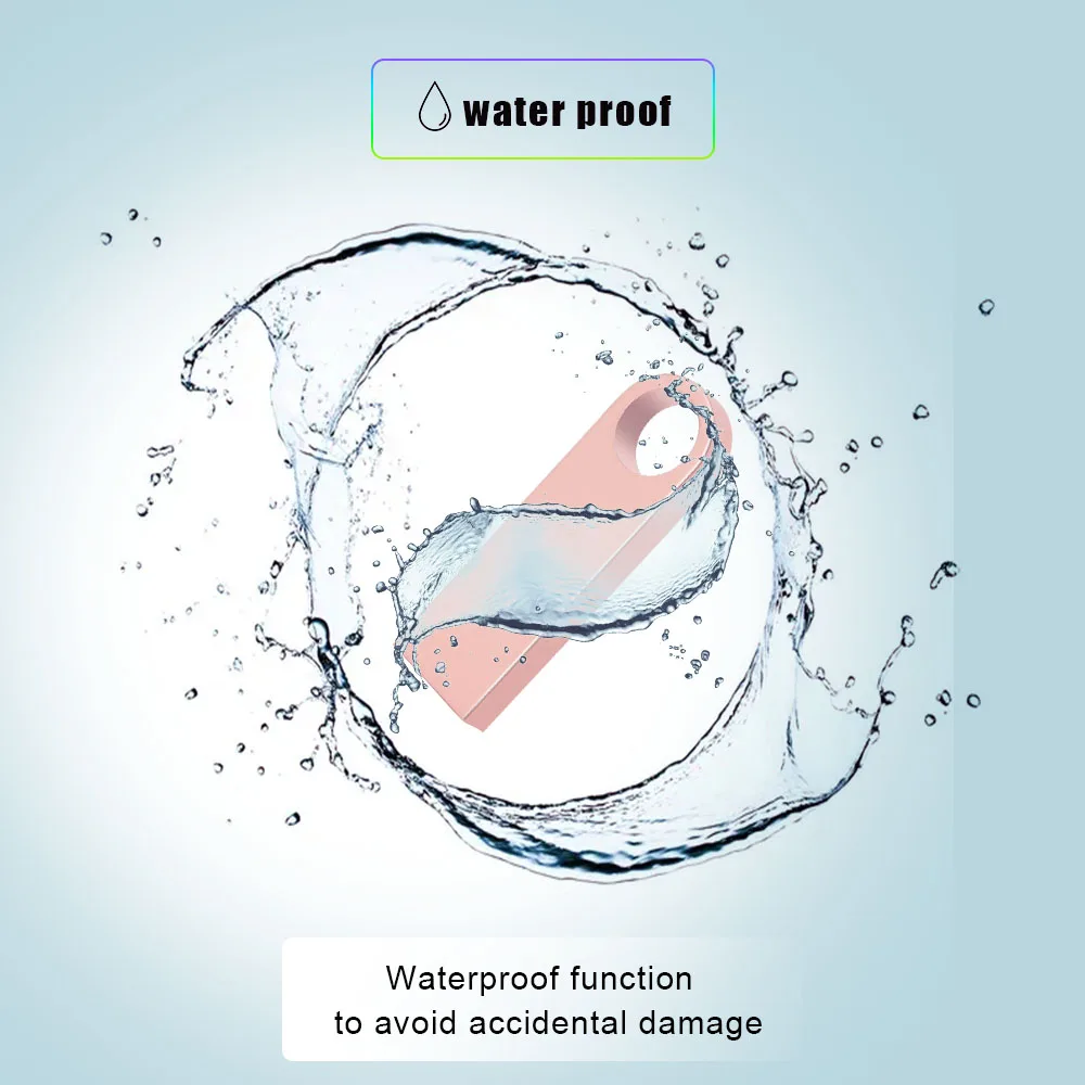 Waterproof Silver USB Flash Drive – Versatile Capacity Options – Perfect Gift