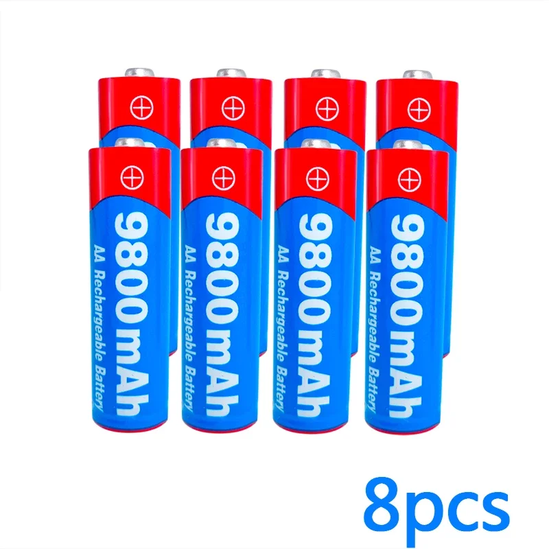 100% Original New AA rechargeable 1.5V 9800mAh Battery for led light toy Camera Microphone