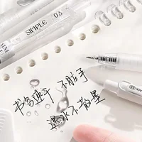5Pcs Minimalist Transparent 0.5mm Gel Pens Set Large Capacity Quick-Drying Black Ink Pen Fashion Office Signature Pen 4