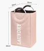 1Pc Large Folding Storage Basket EVA Storage Fabric Wardrobe Office Bedroom Closet Toys Laundry Basket With Handle 5