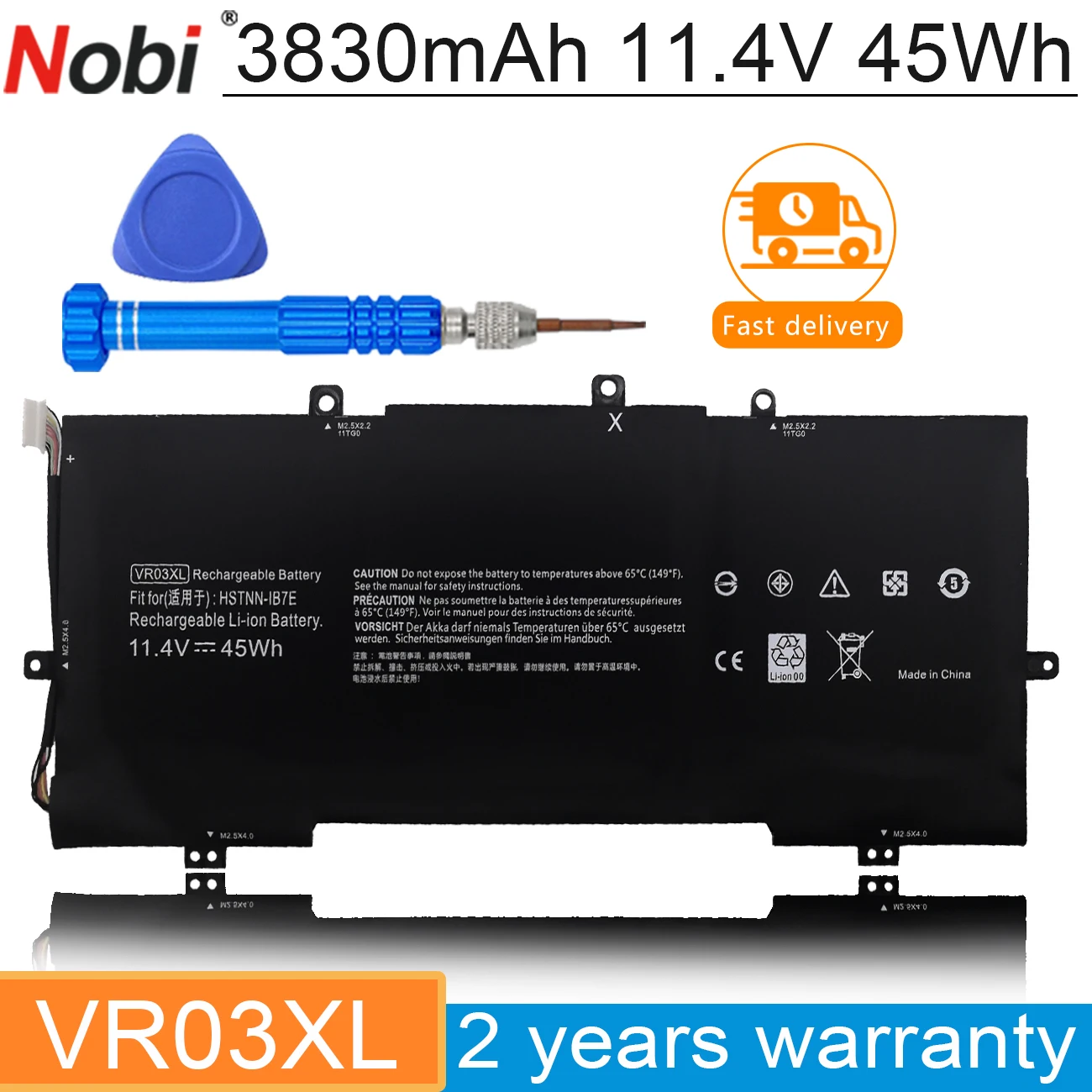 Nobi Vr03Xl Hstnn-Ib7E Batteria Per Hp Pavilion 13-D Envy 13 13-D 13-D096Ur 13-D036Nz 13-D046Tu 13-D051Tu 13-D006Tu Tpn-C120