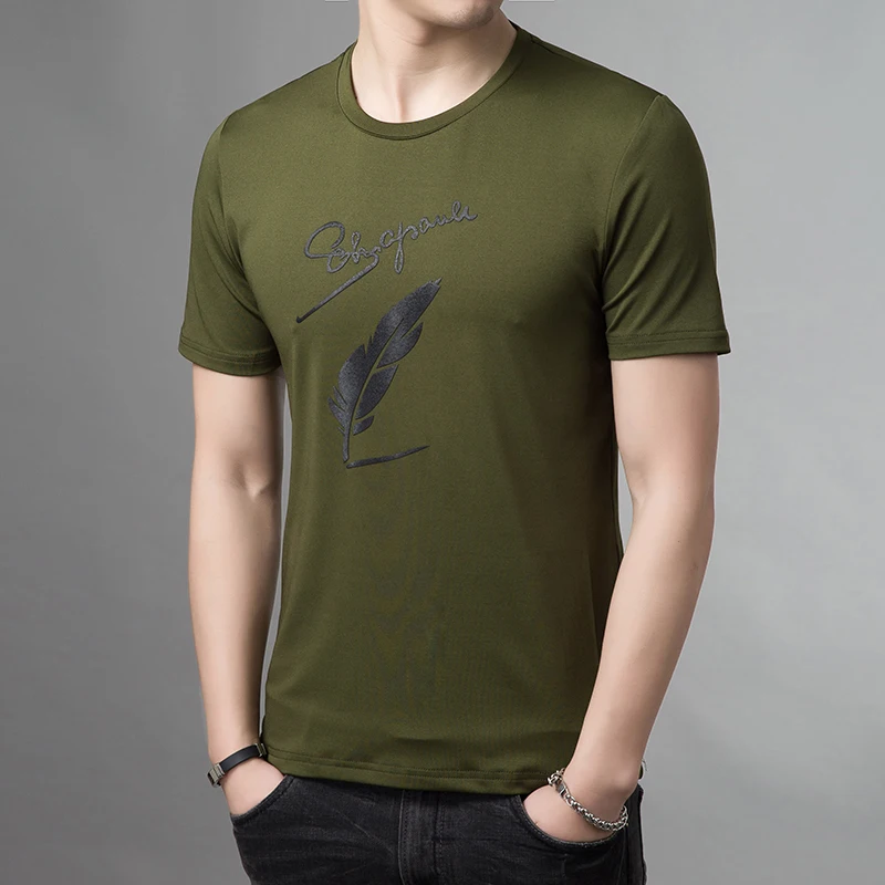 2025 New Fashion Brand T Shirts For Men Pattern O Neck Trends Streetwear Tops Summer Top Grade Short Sleeve T-Shirt Men Clothing 4