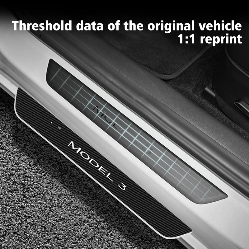 

For Tesla 2023 Model Y 3 Auto Accessories Car Threshold Bar LED USB Door Sill Light Luminous Illuminated Welcome Pedal Lamp New