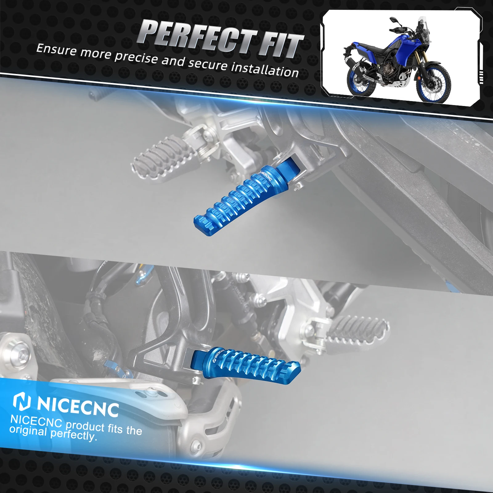 Für Yamaha Tenere 700 /XTZ700 2019-2022 Hintere Beifahrer-Fußrasten Fußstützen Tenere 700 Rally Edition 20-22 Tracer 900 GT 2019-2020 – Detail 14