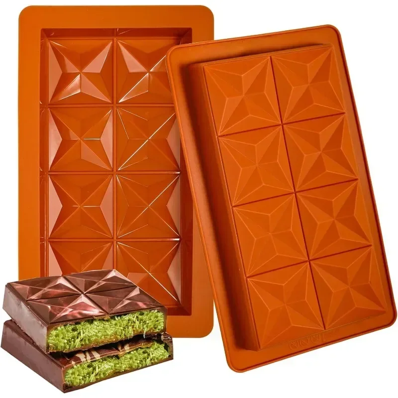 Stampo In Silicone Per Cioccolato Deep Dubai – Forma Barretta Spessa 2,5 Cm – Per Cioccolato Ripieno, Pistacchio, Knafeh – Alimentare E Riutilizzabile - 3