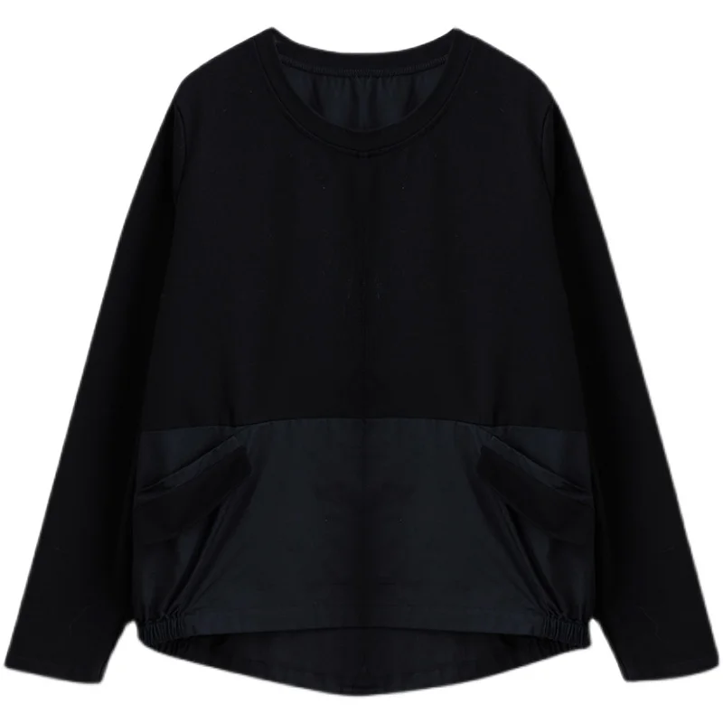 plus Size Women's Faionable Loose Long Sve round Ne T-irt Autumn Boting irt Artistic Sle Casual Cotton Tee