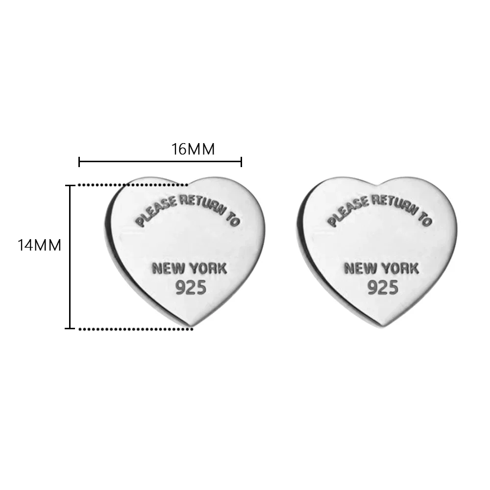 Elegant Electroplated Heart Earrings in Titanium Steel