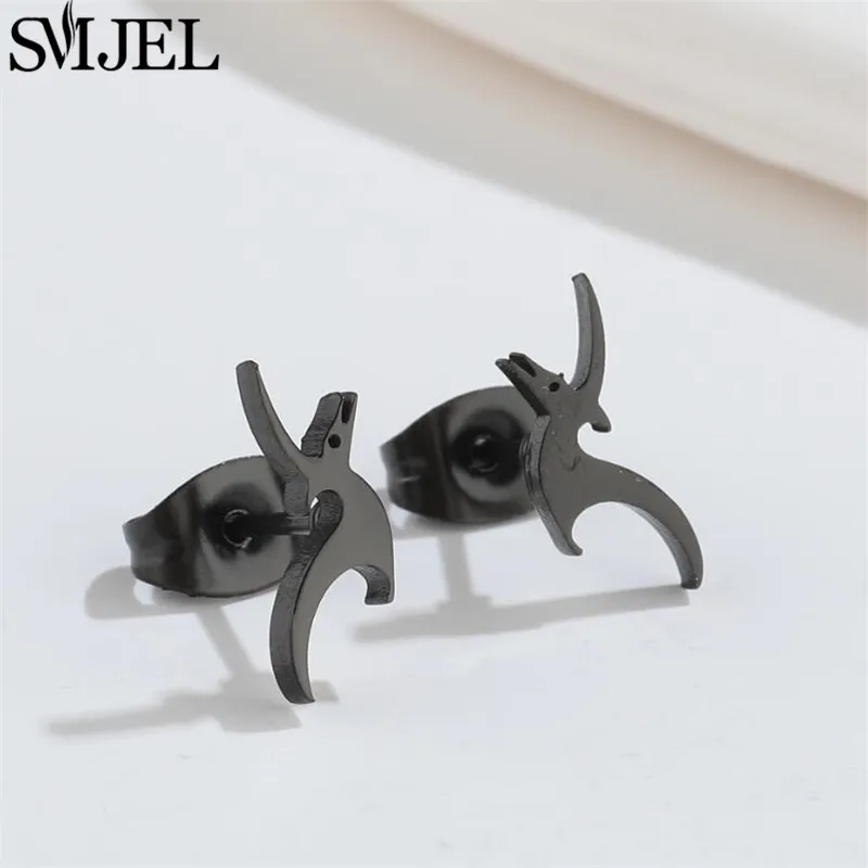 Kleine Piratenschädel-Ohrringe für Coole Mädchen Schwarzer Schmuck Edelstahl Vintage Skelett Eidechsen Geister Ohrringe Piercing Ohr 2025 – Detail 17