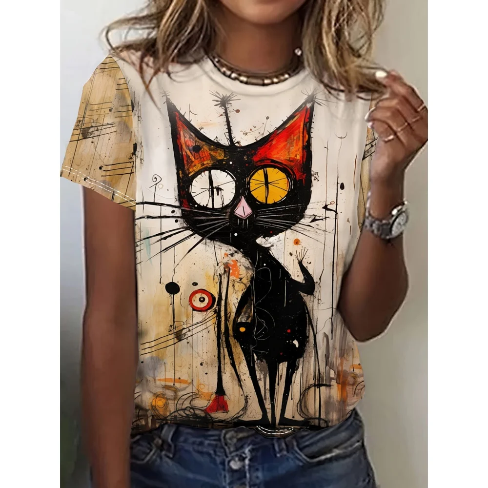 

Women's T-Shirts Cartoon Characters 3d Print Rose T-Shirt Harajuku Casual Short Sleeve Top Tee O Neck Oversized Female Clothing