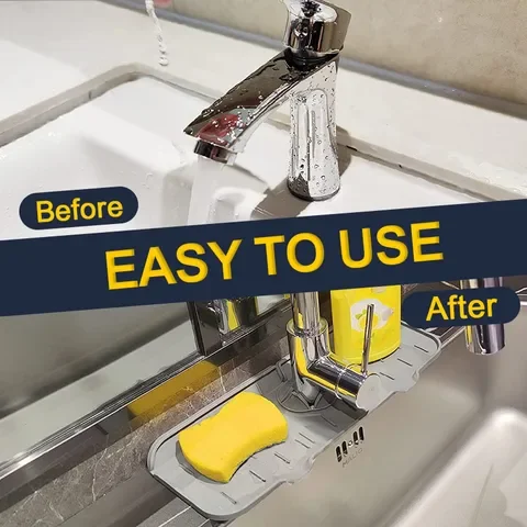 

Kitchen Sink Practical Silicone Faucet Mat - Splash Guard, Bathroom Faucet Water Catcher Mat, Sink Draining Pad Behind Faucet