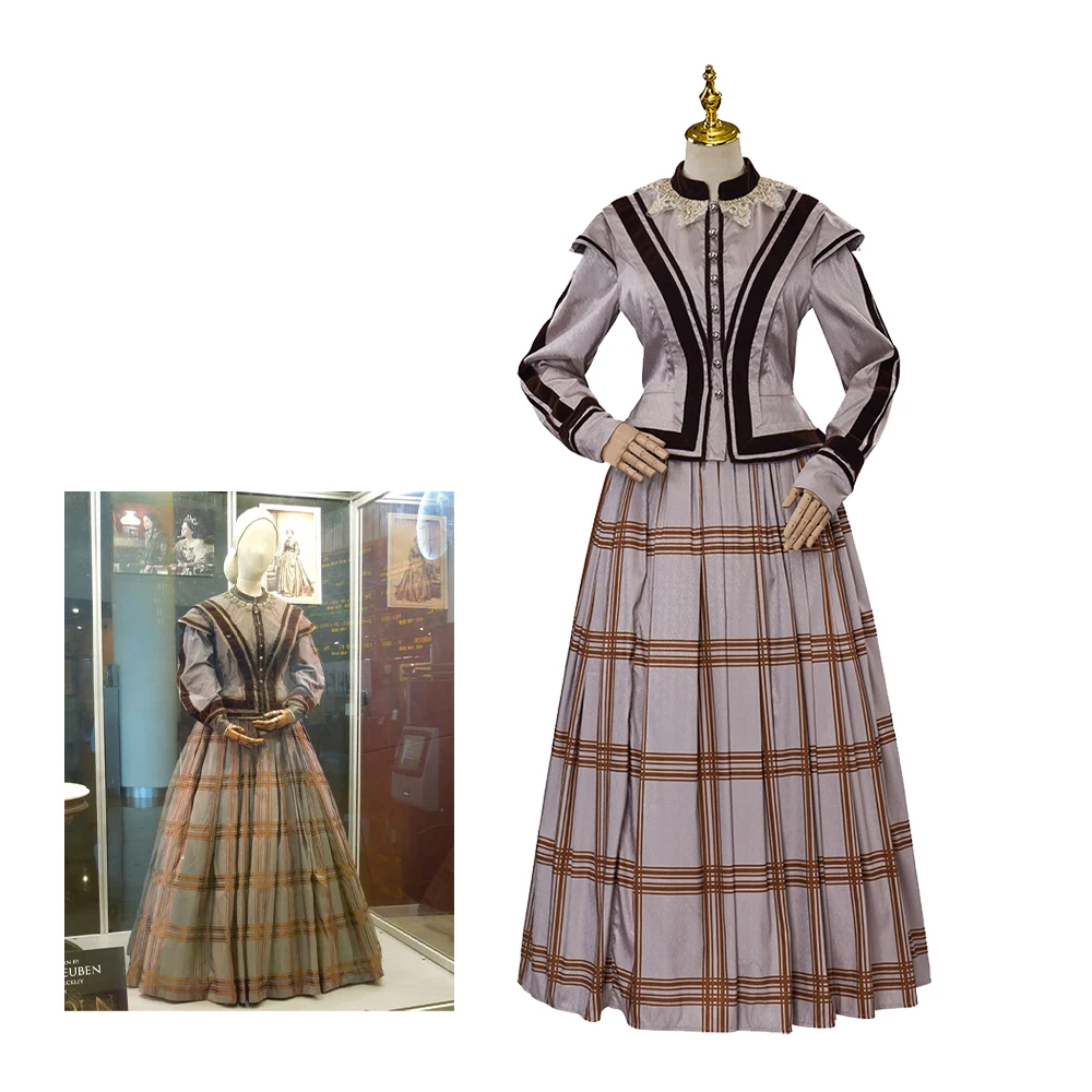 

Movie Lincoln Cosplay Mary Todd Costume 1860s Civil War Era Ball Gown Victorian Day Dress Southern Belle Fancy Walking Dress