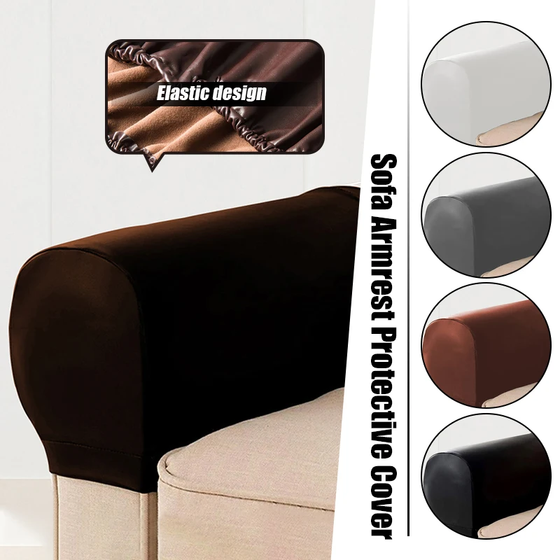 1 Pair PU Leather Sofa Armrest Cover for Living Room Removable Arm Stretch Chair Protector Armchair Covers Armrest Couch 3