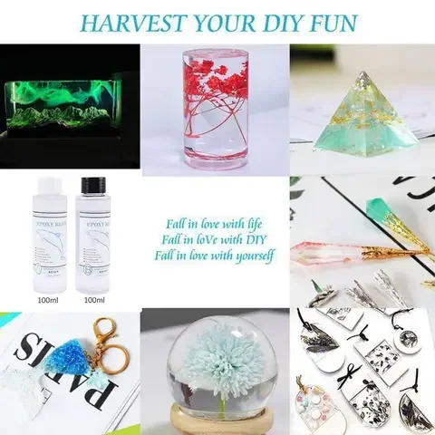

Kit Epoxy Resin Crystal Clear Hardener Easy Mix DIY Supplies For Art Casting Resin Jewelry Projects TS1 Adhesives & Sealers
