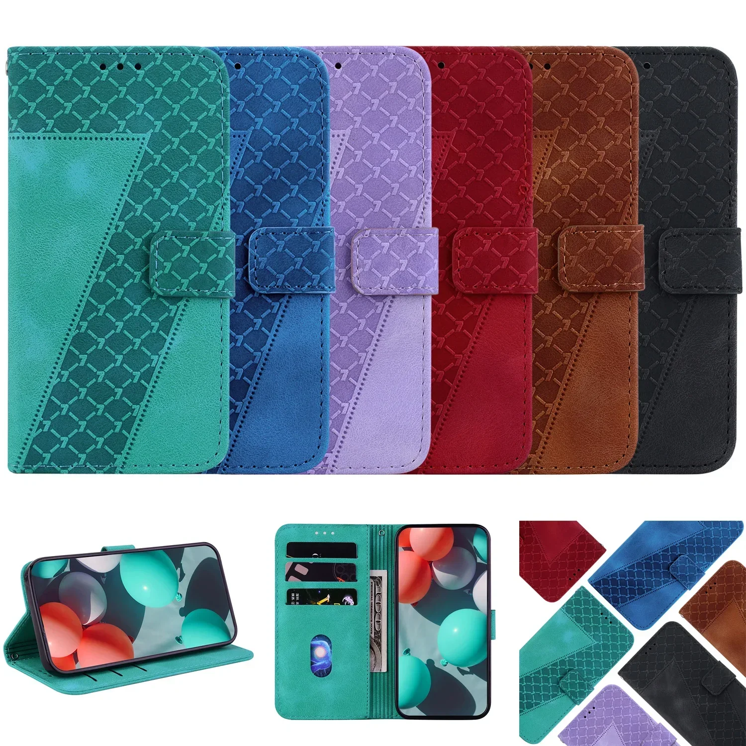 Leather Stand Flip Wallet Case - Enhanced Protection