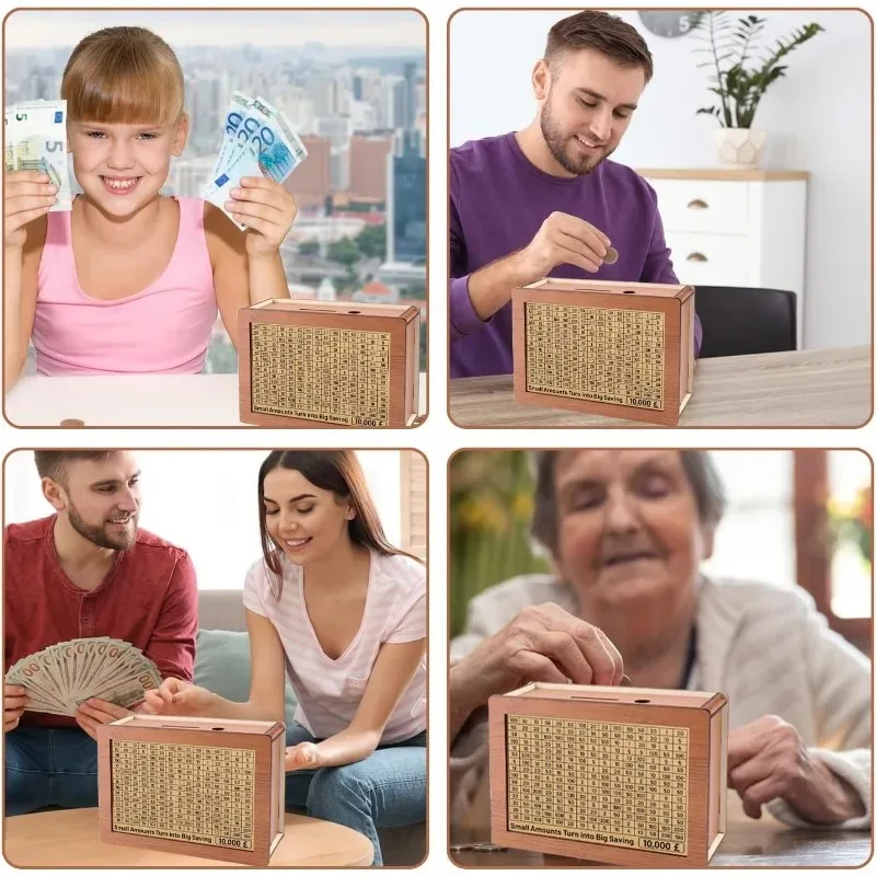 Deluxe Adult Wooden Money Saving Box with Digital Counter