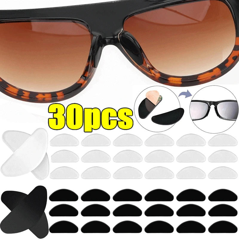 

10-30PCS Glasses Nose Pads Adhesive Silicone Nose Pads Non-slip Transparent Nosepads for Glasses Eyeglasses Eyewear Accessories