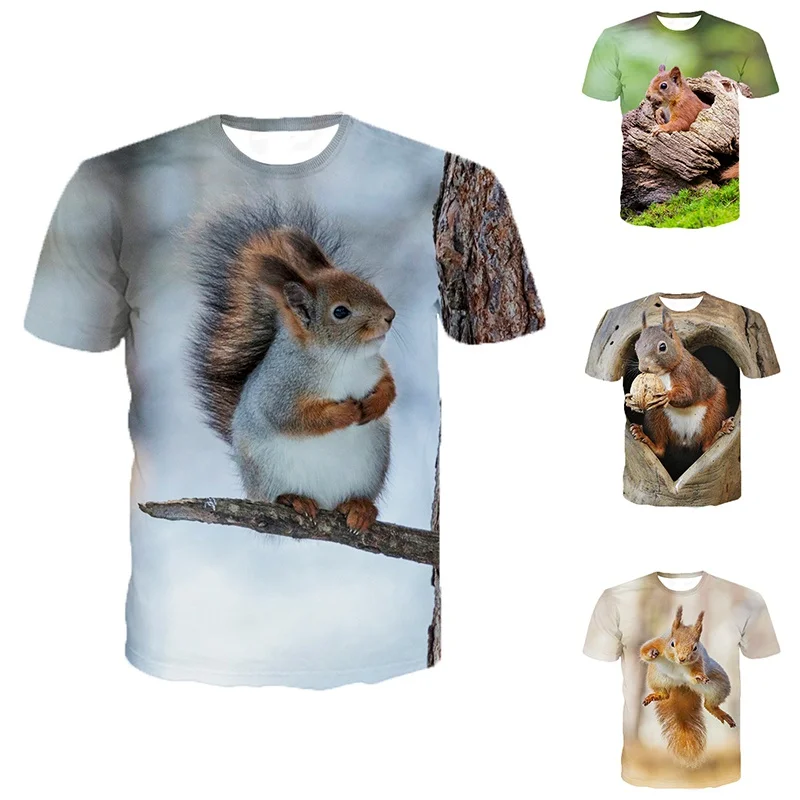 

Summer Fashion Cool And Cute Animal Squirrel 3d Printing Men And Women Children's Casual Street Sports Breathable Top