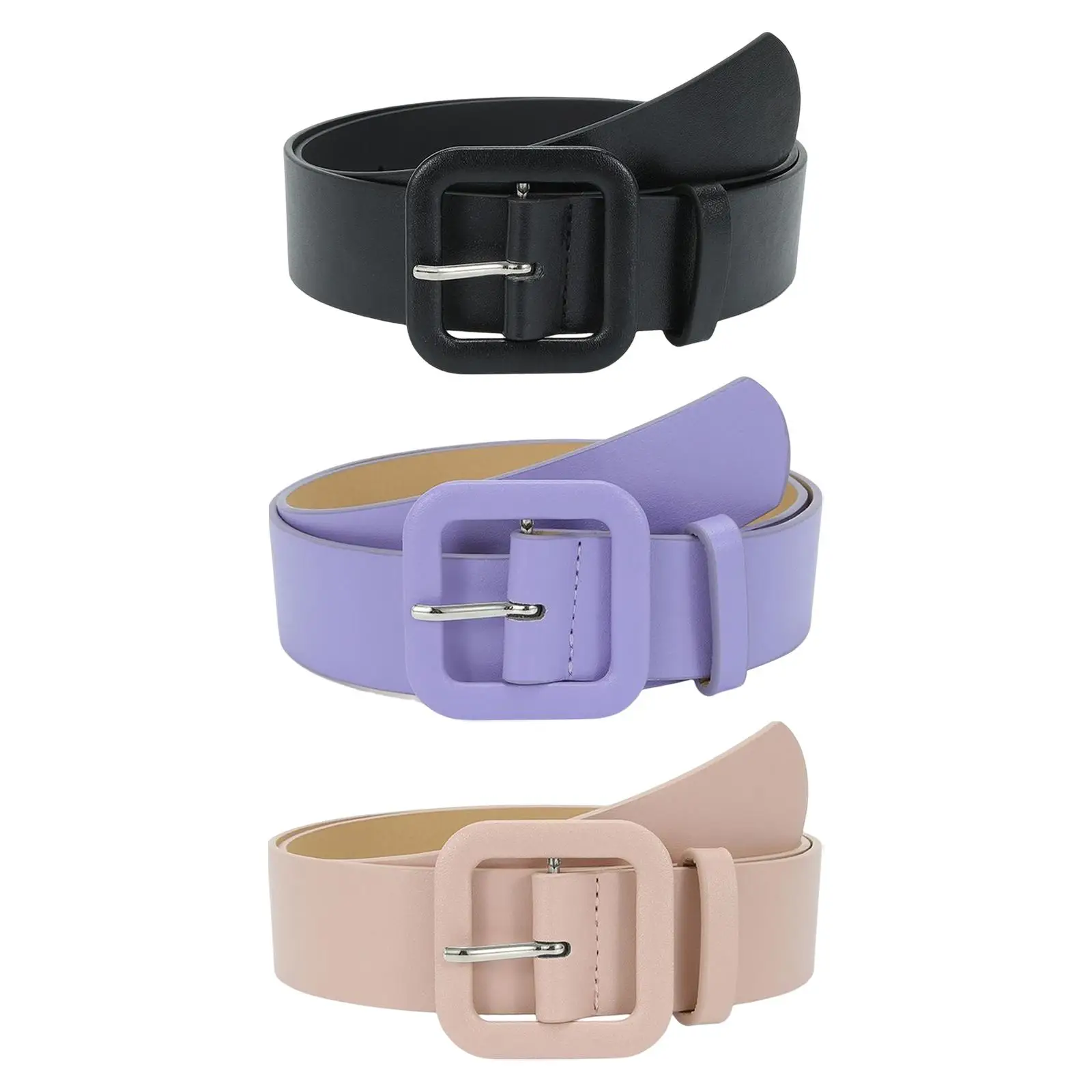 

Girls Waistband Solid Pin Buckle Belt Decor Adjustable Belts Ladies Dress Jeans Strap Jeans Belt for Pants Sweater Dress