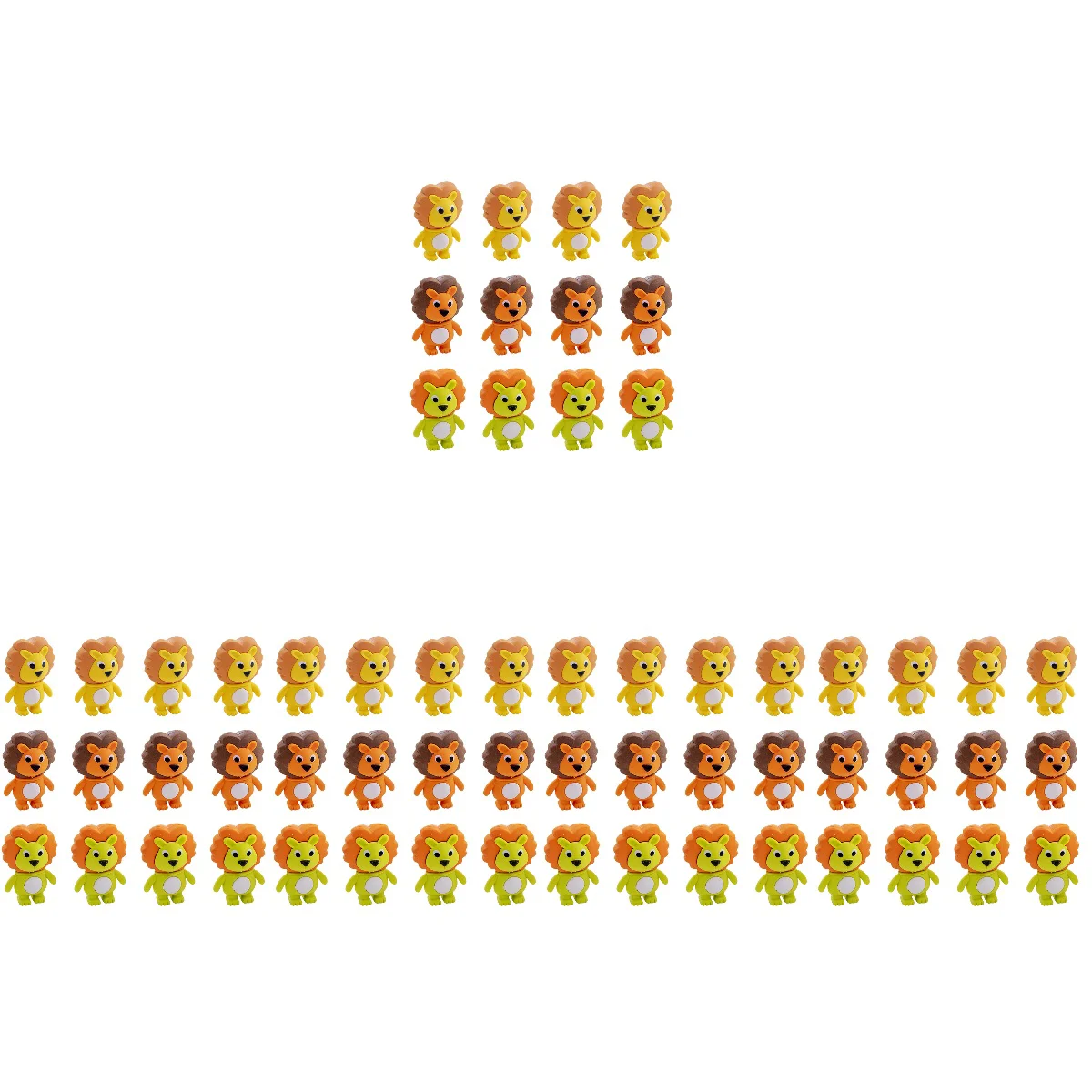 

60 шт. карандаш, маленький лев, искусственные Ластики для детей, милые животные, пластиковый аксессуар