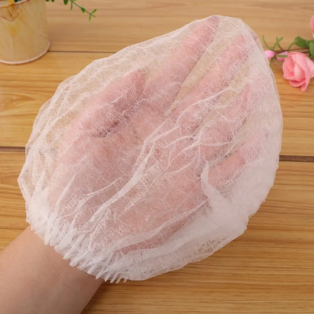 100Pcs/Bag Disposable Hair Shower Caps for Women Men Restaurants Use Bouffant